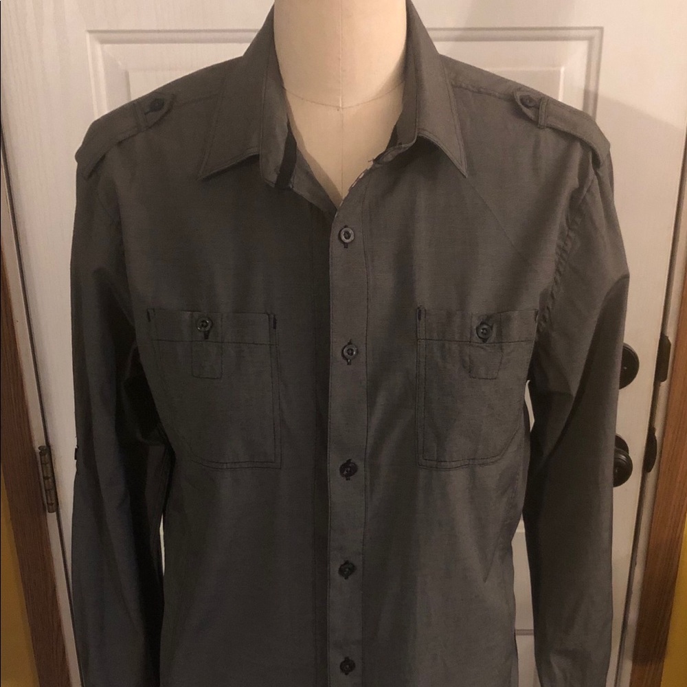 No Retreat men’s button down shirt